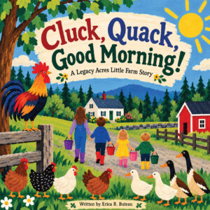 Front cover of Cluck, Quack, Good Morning!, a Legacy Acres Little Farm Story