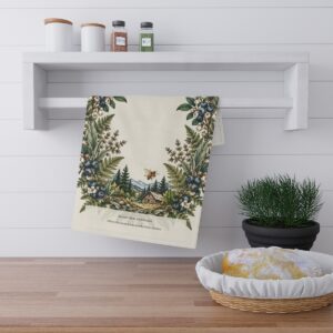 Woodland Pantry cotton twill tea towel in kitchen setting